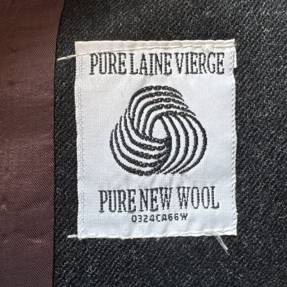 studio JAX double breasted 100 % wool jacket black, lined, size 20 W - Picture 10 of 13